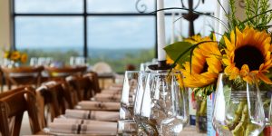 wedding table place setting at Adamo Estate Winery