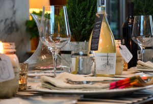 wedding table place setting at Adamo Estate Winery