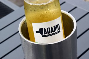 wine bottle in an ice bucket