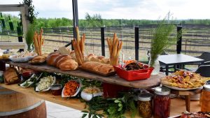 food on the outdoor patio